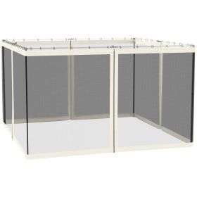 Outsunny 10 x 12 Mosquito Netting for Screen House Tent Zippered Outdoor Camping White