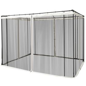 Outsunny 10x10 Gazebo with Netting, Canopy Tents with Zippers, black rings, high-quality polyester, Washable, (Sidewall Only) Black