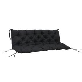Outsunny Outdoor Seat Pads 3 Seater Bench Swing Chair Replacement Cushions Backrest Black
