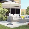 Outsunny Outdoor Umbrella Stand Base 17" 27 lbs, Round, Decorative Pattern, for Φ1.5", Φ1.89" Pole - Bronze
