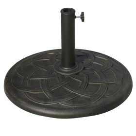 Outsunny Round Bronze Resin 22" 42 lbs Umbrella Base, Decorative Pattern, Fits Φ1.5", Φ1.89" Poles - Sturdy Parasol Stand for Garden