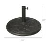 Outsunny Round Bronze Resin 22" 42 lbs Umbrella Base, Decorative Pattern, Fits Φ1.5", Φ1.89" Poles - Sturdy Parasol Stand for Garden