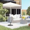 Outsunny Round Bronze Resin 22" 42 lbs Umbrella Base, Decorative Pattern, Fits Φ1.5", Φ1.89" Poles - Sturdy Parasol Stand for Garden