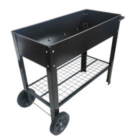 Mobile Metal Raised Garden Bed Cart With Legs, Elevated Tall Planter Box With Wheels For Outdoor Indoors House Patio  Vegetables Tomato DIY Herb Grow