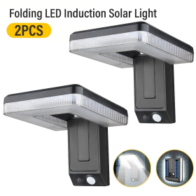 Solar Motion Sensor Outdoor Sconce Lights,LED Waterproof Dusk To Dawn Solar Patio Light,Wireless Modern Wall Mount Lamp Black For Porch Patio Garage H (Option: 2PACK)