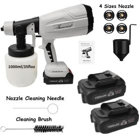 Paint Sprayer 200W High Power Electric Spray Paint With Adjustable Spray Width Knob 4 Nozzles,Easy To Clean For Paint Sprayer For Furniture Garder Cha (Color: White)