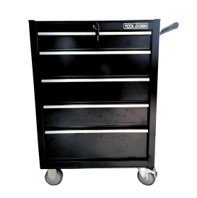 Tool Cabinet Tool Cart 24.2inch With Drawers And Wheels, Metal Rolling Tool Box Locked Drawers Storage Organizer Cabinet With Several Colour Available (Option: Five Drawer and Black)