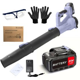 Cordless Leaf Blower 20V Electric Leaf Blower With4.0Ah Batteries And Fast Charger, Variable Speed, Turbo Mode, Battery Powered Handheld Leaf Blowers (Color: Purple)