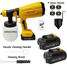Paint Sprayer 200W High Power Electric Spray Paint With Adjustable Spray Width Knob 4 Nozzles,Easy To Clean For Paint Sprayer For Furniture Garder Cha (Color: Yellow)
