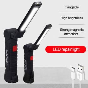 Rechargeable LED Work Light - 360 Degree Rotating Magnetic Base, Handheld Portable Light For Car Maintenance, Mechanical Work, Camping, Emergency - 5 (size: small)