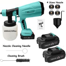Paint Sprayer 200W High Power Electric Spray Paint With Adjustable Spray Width Knob 4 Nozzles,Easy To Clean For Paint Sprayer For Furniture Garder Cha (Color: Blue)