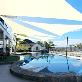 Artpuch Custom Size Cream Sun Shade Sail Triangle Canopy 185 GSM Durable Fabric UV Block Awning for Outdoor Patio Garden Backyard (Customized Availabl (Color: Cream, size: 06X13X13)