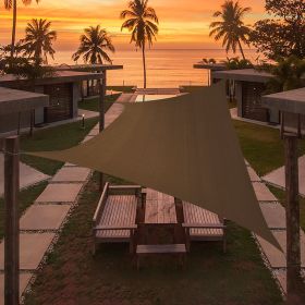 Artpuch Custom Size Brown Sun Shade Sail Triangle Canopy 185 GSM Durable Fabric UV Block Awning for Outdoor Patio Garden Backyard (Customized Availabl (Color: Brown, size: 13'x19')