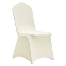 VEVOR Stretch Spandex Folding Chair Covers, Universal Fitted Chair Cover, Removable Washable Protective Slipcovers, for Wedding, Holiday, Banquet (Color: Ivory White, Quantity: 50 pcs)