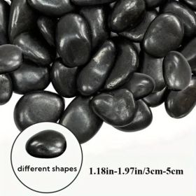 38lbs Decorative Garden Stone Outdoor Landscaping, Walkways, Yard, 1-3 inch Large Polished River Rocks for Plants Pots, Vases, Crafts (Black: 38lbs-1-3 inch)