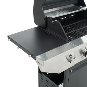 Propane Grill 3 Burner Barbecue Grill Stainless Steel Gas Grill with Side Burner, 37,000 BTU Outdoor Cooking, Patio, Garden Barbecue Grill (Color: as Pic)